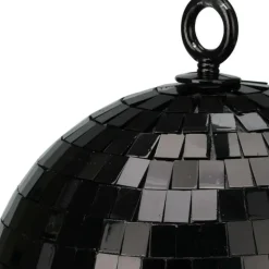 Christmas Decoration kerstbal - disco - 1x - zwart - 18 cm