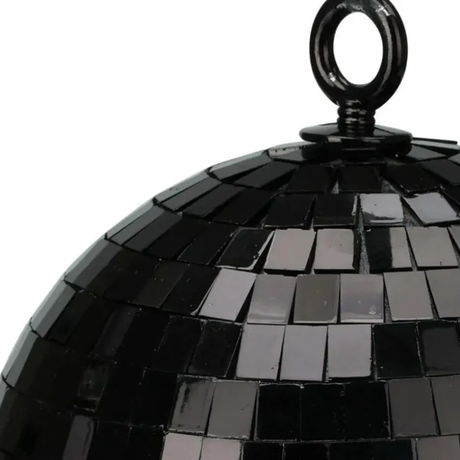 Christmas Decoration kerstbal - disco - 1x - zwart - 18 cm