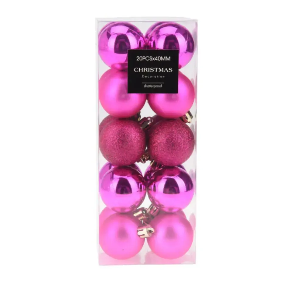 Christmas Decoration kerstballen - 20x st - 4 cm - fuchsia roze