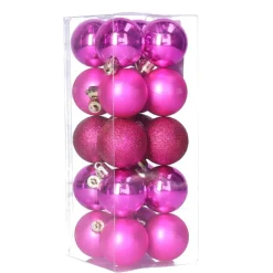 Christmas Decoration kerstballen - 20x st - 4 cm - fuchsia roze