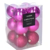 Christmas Decoration kerstballen - 12x - 6 cm - fuchsia roze
