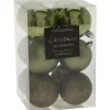 Christmas Decoration Kerstballen - 12st - kunststof - groen - 6 cm