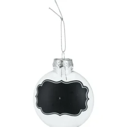 Christmas Decoration kerstballen met krijtvlak -4x 10cm -kunststo