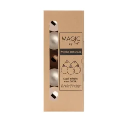 Christmas Goods Kerstballen - 20x stuks - bruin - glas - 6 cm