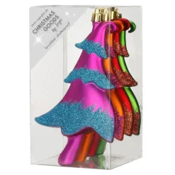 Christmas goods Kersthangers - 4x - sterren - gekleurd - 14.5 cm