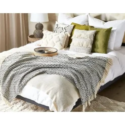 CHYAMA - Plaid - Zwart - 125 x 150 cm - Katoen