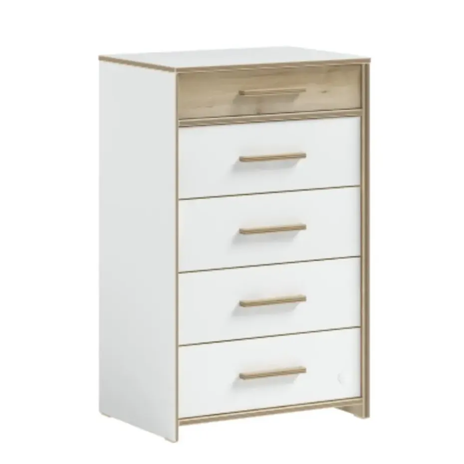 Cilek Modera hoge ladekast wit houtlook