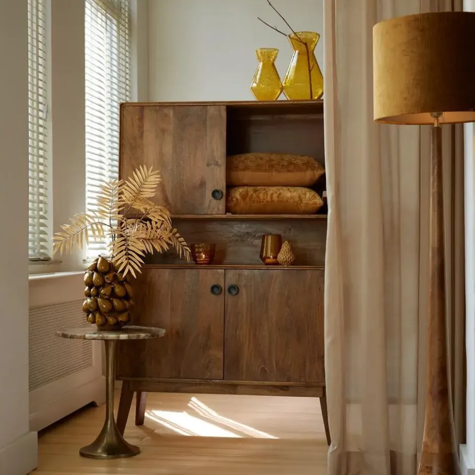 Cilinder Lampenkap Gemstone - Goud - Ø50x38cm