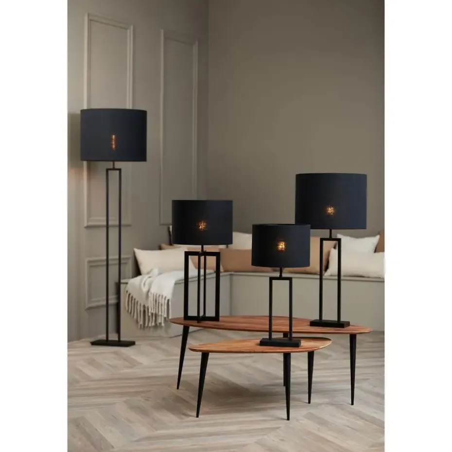 Cilinder Lampenkap Livigno - Zwart - Ø30 x 21 cm