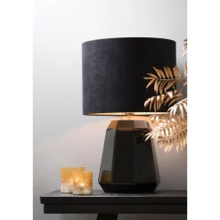 Cilinder Lampenkap Velours - Zwart - Ø40x30cm