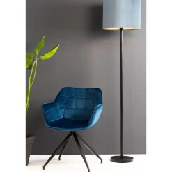 Cilinder Lampenkap Velours - Petrol Blue - Ø40x30cm