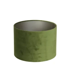 Cilinder Lampenkap Velours - Olive Green - Ø30x21cm