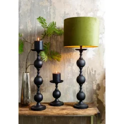 Cilinder Lampenkap Velours - Olive Green - Ø30x21cm