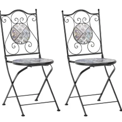 CIVITA - Tuinstoel set van 2 - Zwart - Metaal