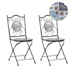 CIVITA - Tuinstoel set van 2 - Zwart - Metaal