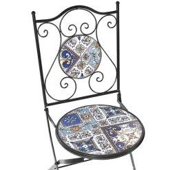 CIVITA - Tuinstoel set van 2 - Zwart - Metaal