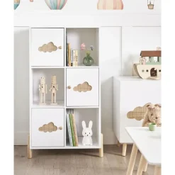 CLOUDY - Boekenkast - Wit/Lichthout - MDF