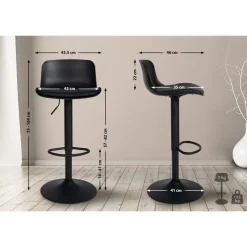 CLP Barkruk Almada Kunstleer - zwart