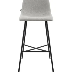 CLP Barkruk Altona zwart Frame - Stof - grijs