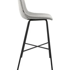 CLP Barkruk Altona zwart Frame - Stof - grijs