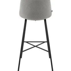 CLP Barkruk Altona zwart Frame - Stof - grijs