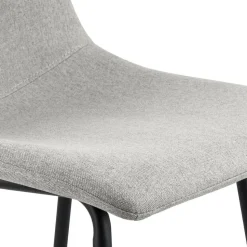 CLP Barkruk Altona zwart Frame - Stof - grijs