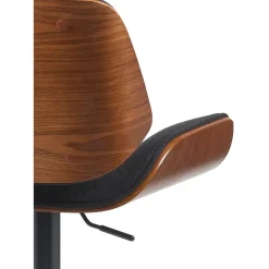 CLP Barkruk Beverley zwart Frame - Stof - walnoot/zwart