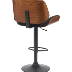 CLP Barkruk Beverley zwart Frame - Stof - walnoot/zwart