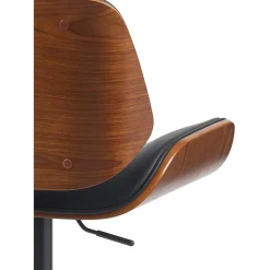 CLP Barkruk Beverley zwart Frame - Metaal - walnoot/zwart