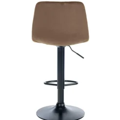 CLP Barkruk Divo zwart Frame - Fluweel - bruin