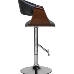 CLP Barkruk Foley chroom Frame - Kunstleer - walnoot/zwart