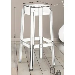 CLP Barkruk FOX natura Frame - Kunststof - transparant