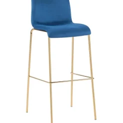 CLP Barkruk Hoover goud Frame - Fluweel - blauw