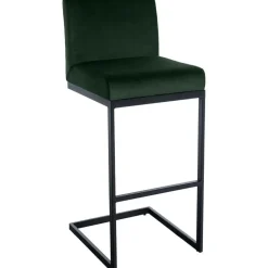 CLP Barkruk Hopewell zwart Frame - Fluweel - groen