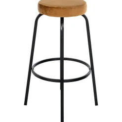 CLP Barkruk Kamari mat zwart Frame - Fluweel - koffie