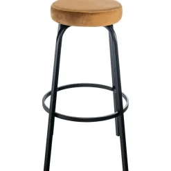 CLP Barkruk Kamari mat zwart Frame - Fluweel - koffie