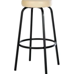 CLP Barkruk Kamari mat zwart Frame - Kunstleer - creme