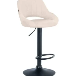 CLP Barkruk Milet zwart Frame - Stof - creme