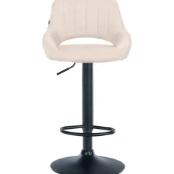 CLP Barkruk Milet zwart Frame - Stof - creme