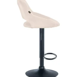 CLP Barkruk Milet zwart Frame - Stof - creme