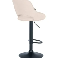 CLP Barkruk Milet zwart Frame - Stof - creme