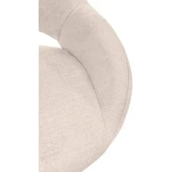 CLP Barkruk Milet zwart Frame - Stof - creme