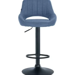 CLP Barkruk Milet zwart Frame - Stof - blauw