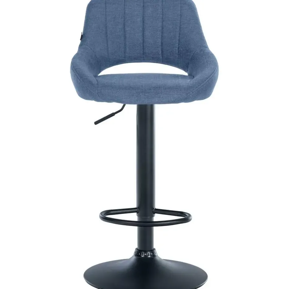 CLP Barkruk Milet zwart Frame - Stof - blauw