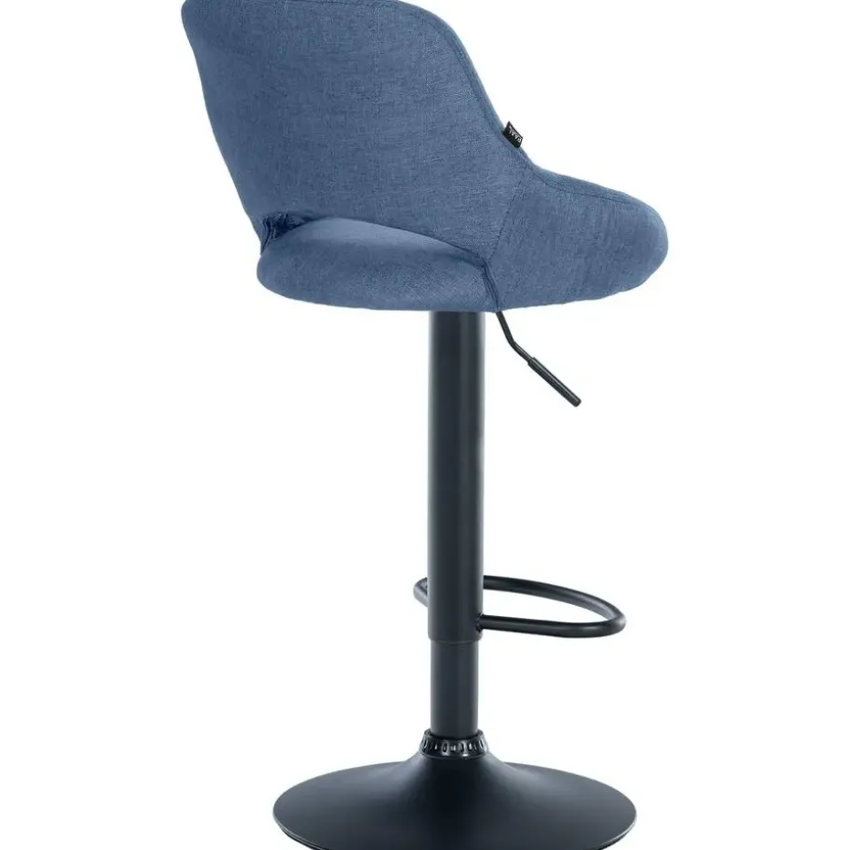 CLP Barkruk Milet zwart Frame - Stof - blauw