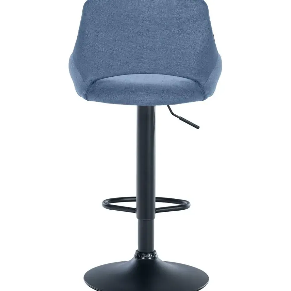 CLP Barkruk Milet zwart Frame - Stof - blauw