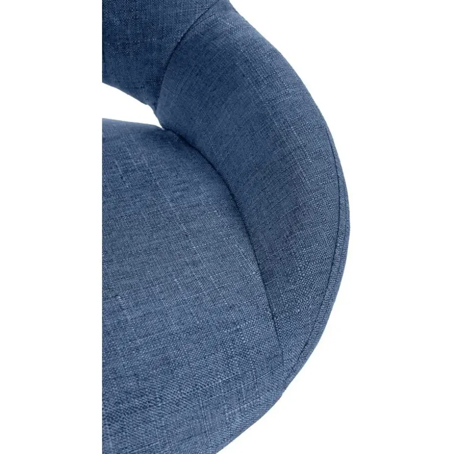 CLP Barkruk Milet zwart Frame - Stof - blauw