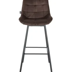 CLP Barkruk Weston zwart Frame - Fluweel - bruin