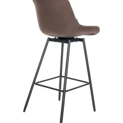 CLP Barkruk Weston zwart Frame - Fluweel - bruin