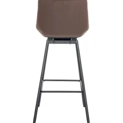 CLP Barkruk Weston zwart Frame - Fluweel - bruin